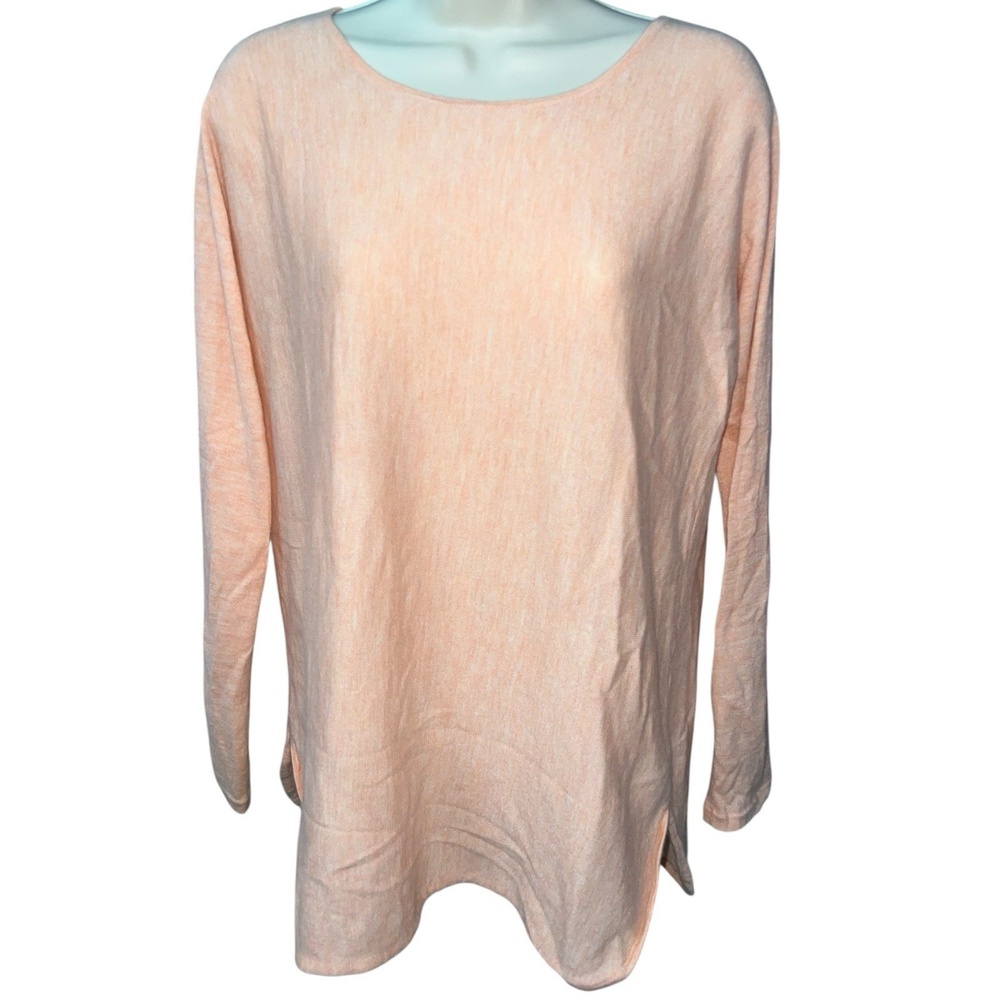 Eileen Fisher Wool Blend‎ Sweater Peach Long Sleeve Lightweight Pullover Small